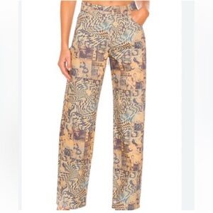 Miaou Beige and Blue Fargo Pants in Wanted